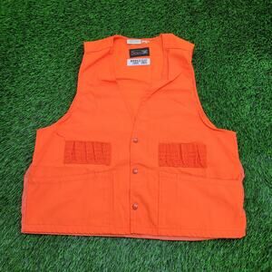 Vintage 90s Sears Workwear Snap Vest XL 24x24 Boxy Orange Blaze